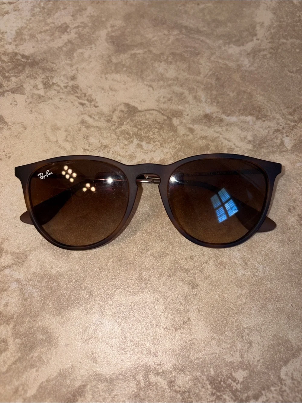 Ray-Ban Brown Gradient Round-Edge Sunglasses